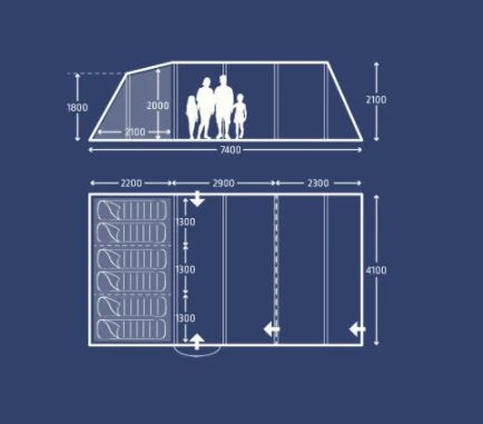 Kampa Croyde 6 AIR Familienzelt 2 Kampa Croyde 6 AIR Familienzelt – Bild 2