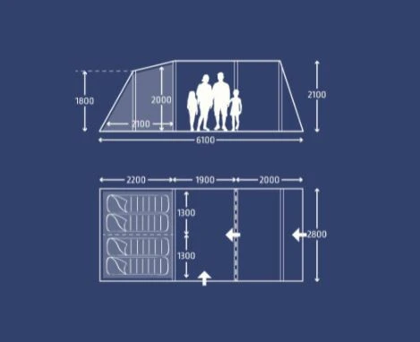 Kampa Hayling 4 AIR TC Familienzelt 2 Kampa Hayling 4 AIR TC Familienzelt – Bild 2