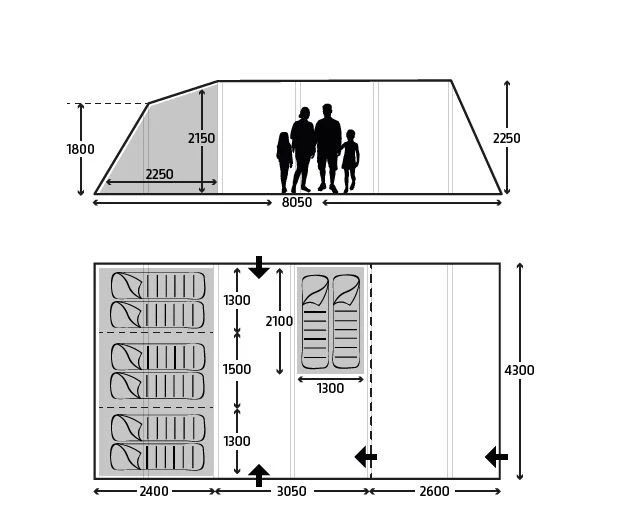 Kampa Studland 8 AIR Familienzelt 2 Kampa Studland 8 AIR Familienzelt – Bild 2