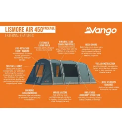 Vango Lismore Air 450 Package Familienzelt -Camping-ausrüstung Verkäufe 2024 8057452 1280x1280