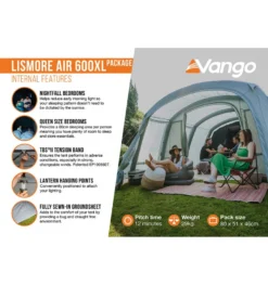 Vango Lismore Air 600XL Package Familienzelt -Camping-ausrüstung Verkäufe 2024 8057461 1280x1280