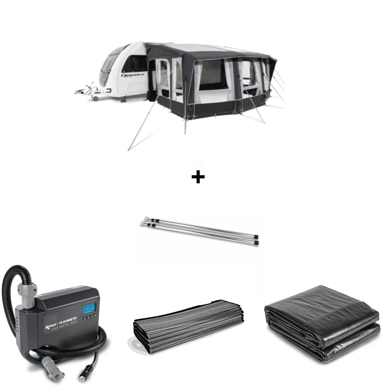 Dometic SET Ace AIR All-Season 500 S Inkl. Teppich, Unterlage, Andruckstangenset Und Elektrischer Pumpe 1 Dometic SET Ace AIR All-Season 500 S Inkl. Teppich, Unterlage, Andruckstangenset Und Elektrischer Pumpe